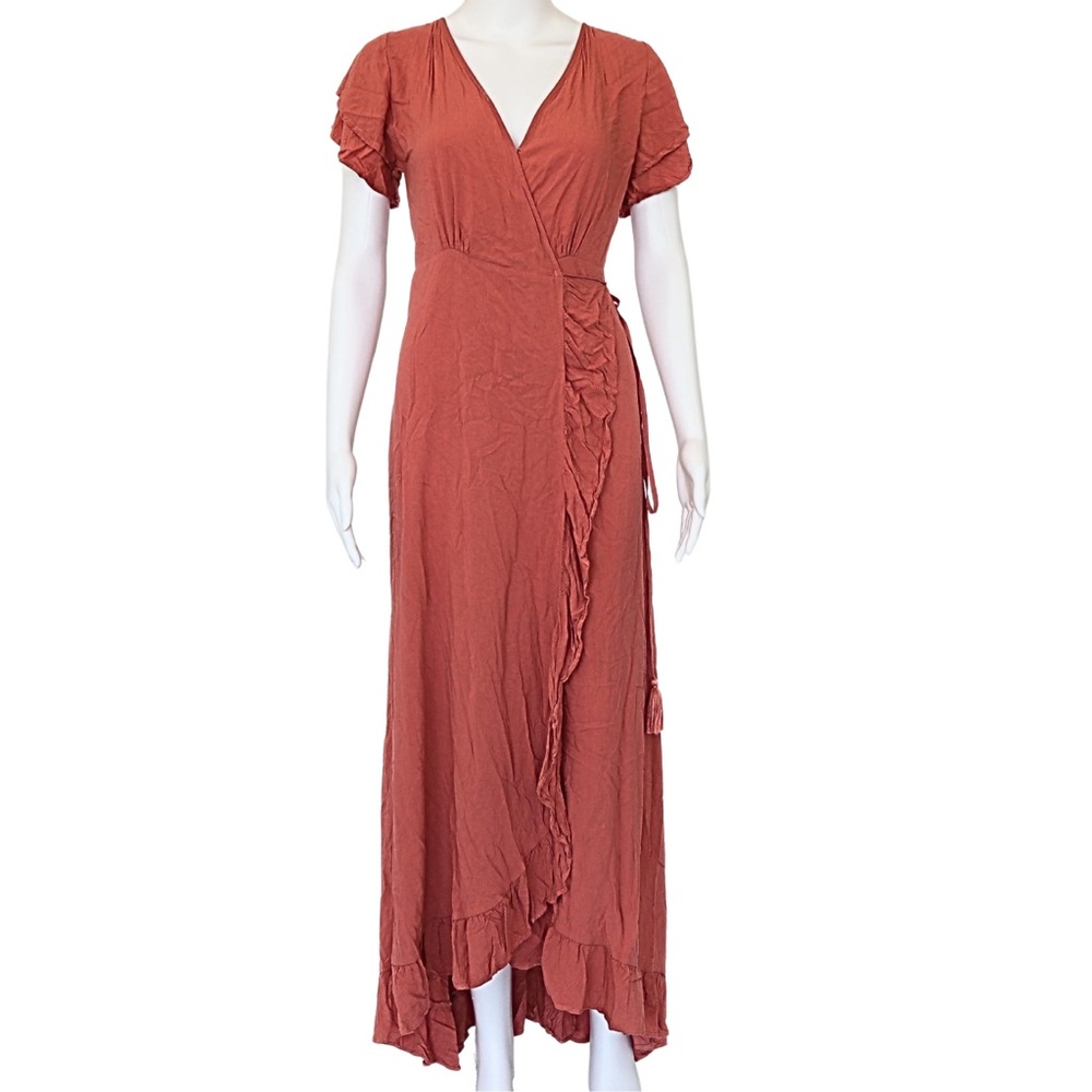 ROVE Paraiso Wrap Maxi Dress in Red